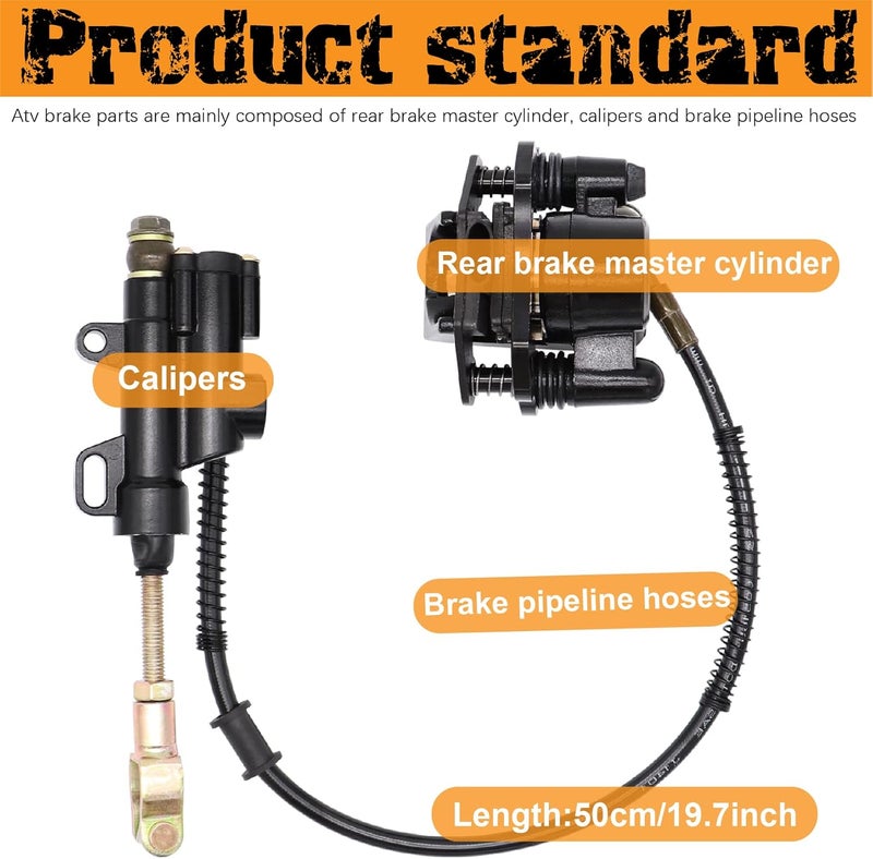 Ingoulut Rear Brake Master Cylinder Caliper Assembly for 50cc 70cc 90cc 110cc 125cc Chinese ATV Quad Replacement for Taotao Boulder B1 Coolster 3050HD - Image 5